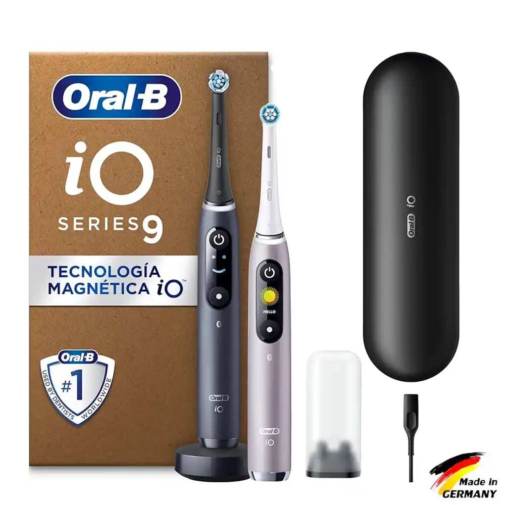 oral b -io9-eco pack (1) مسواک برقی اورال بی سری ۹ مدل (نسخه eco) IO9 duo black /rose - Image 1