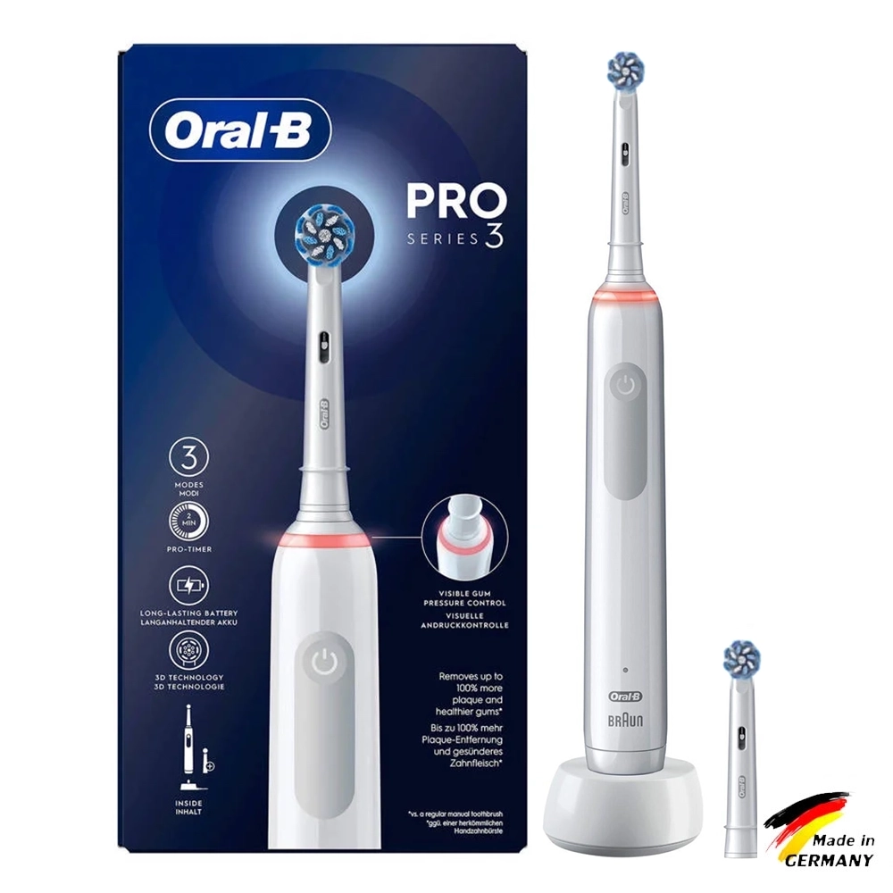 5323361911 مسواک برقی اورال بی پرو ۳ مدل ۳۰۰۰ (inside inhalt) سفید - Image 1